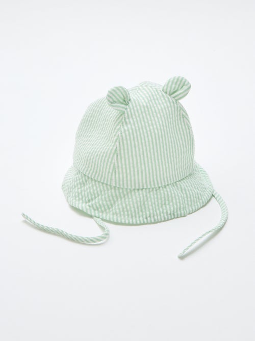 Gorro de pescador a rayas con orejitas - Kiabi