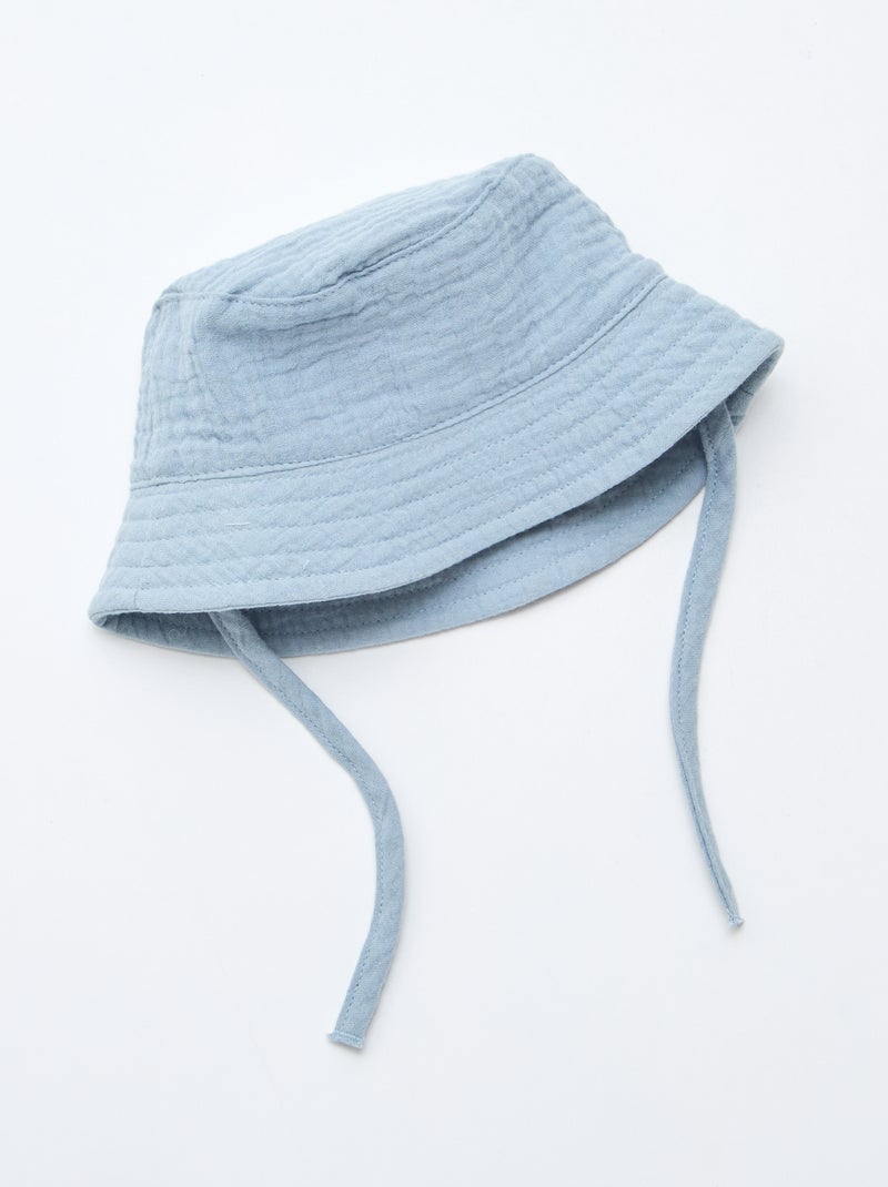 Gorro de pescador en gasa de algodón Azul - Kiabi