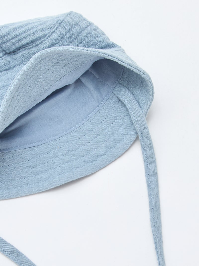 Gorro de pescador en gasa de algodón Azul - Kiabi