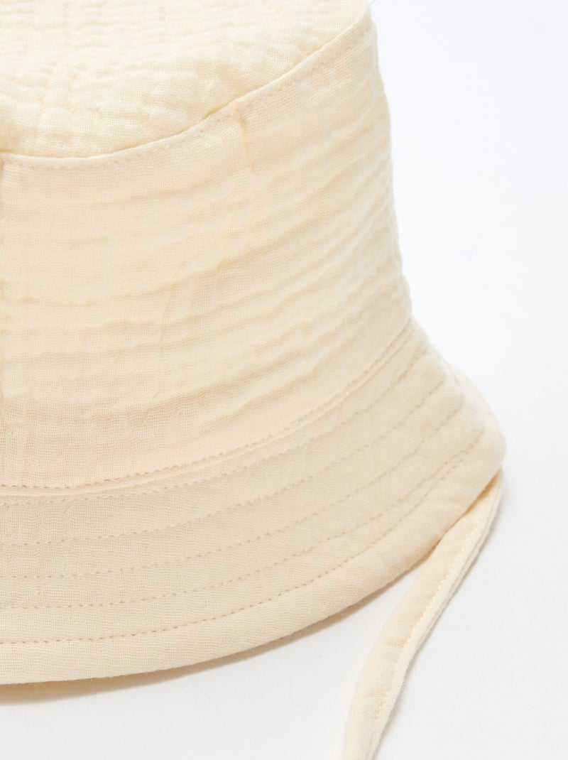 Gorro de pescador en gasa de algodón Blanco - Kiabi