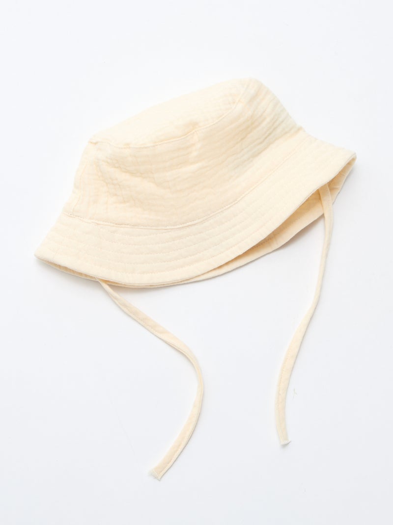 Gorro de pescador en gasa de algodón Blanco - Kiabi