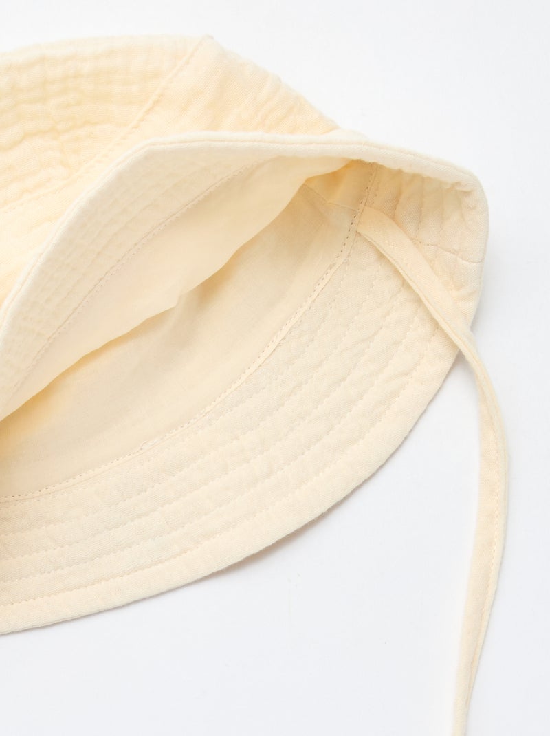 Gorro de pescador en gasa de algodón Blanco - Kiabi