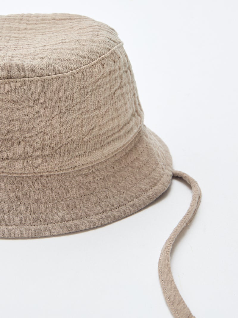 Gorro de pescador en gasa de algodón Marron - Kiabi