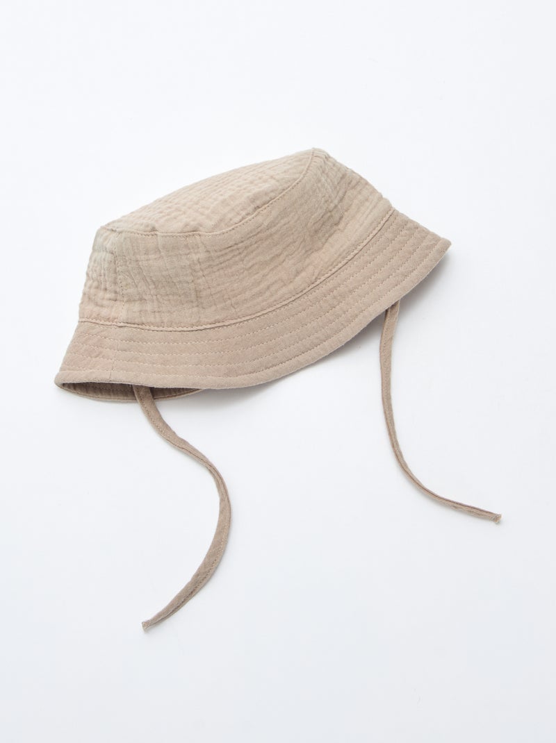 Gorro de pescador en gasa de algodón Marron - Kiabi
