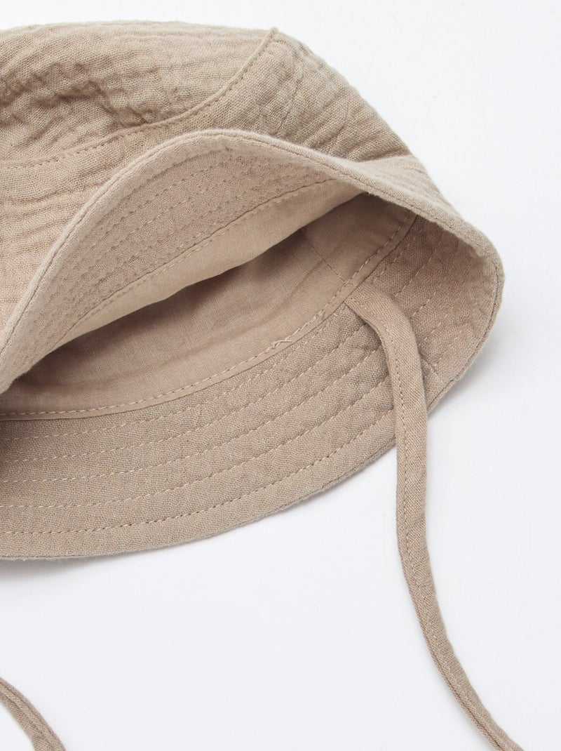 Gorro de pescador en gasa de algodón Marron - Kiabi