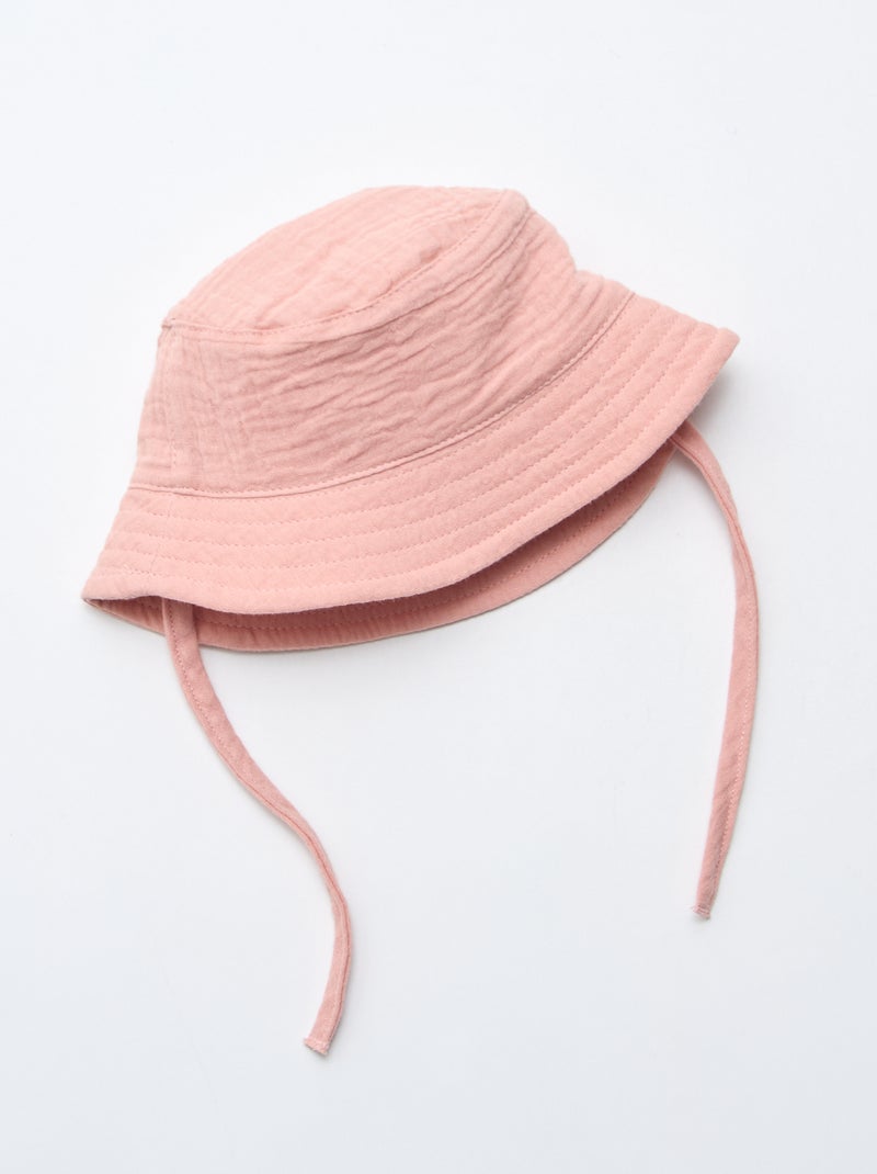 Gorro de pescador en gasa de algodón Rosa - Kiabi