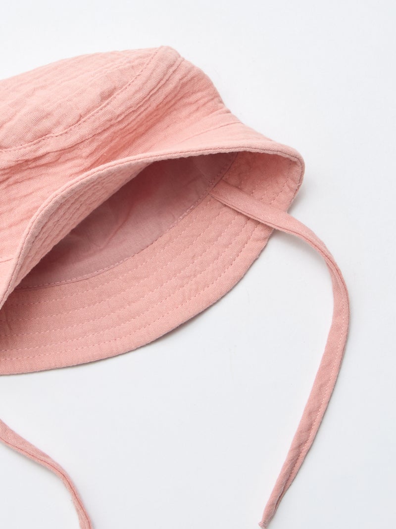 Gorro de pescador en gasa de algodón Rosa - Kiabi