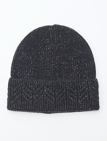 Gorro de punto acanalado brillante