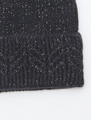 Gorro de punto acanalado brillante