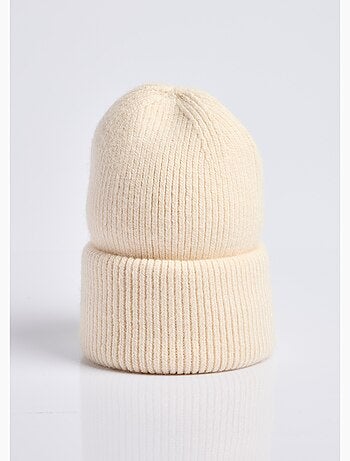 Gorro de punto acanalado con angora - AFIBEL