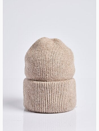 Gorro de punto acanalado con angora - AFIBEL