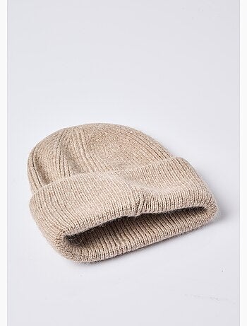 Gorro de punto acanalado con angora - AFIBEL