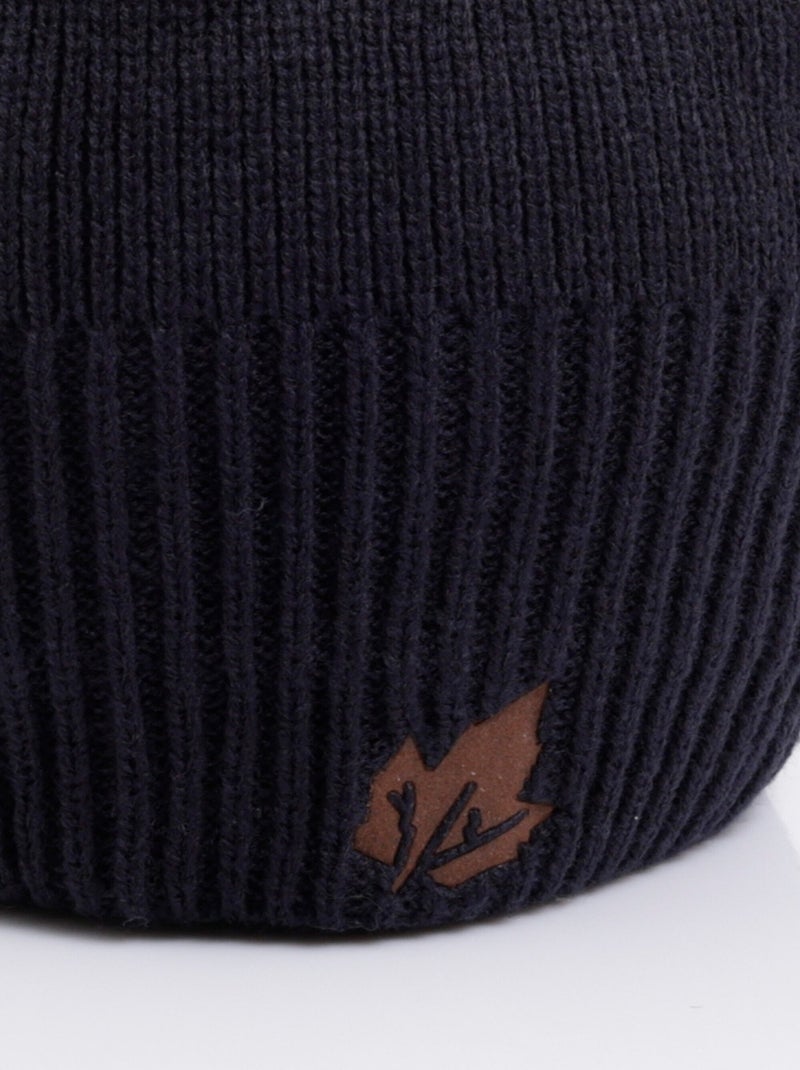 Gorro de punto acanalado con forro polar - AFIBEL Azul marino - Kiabi