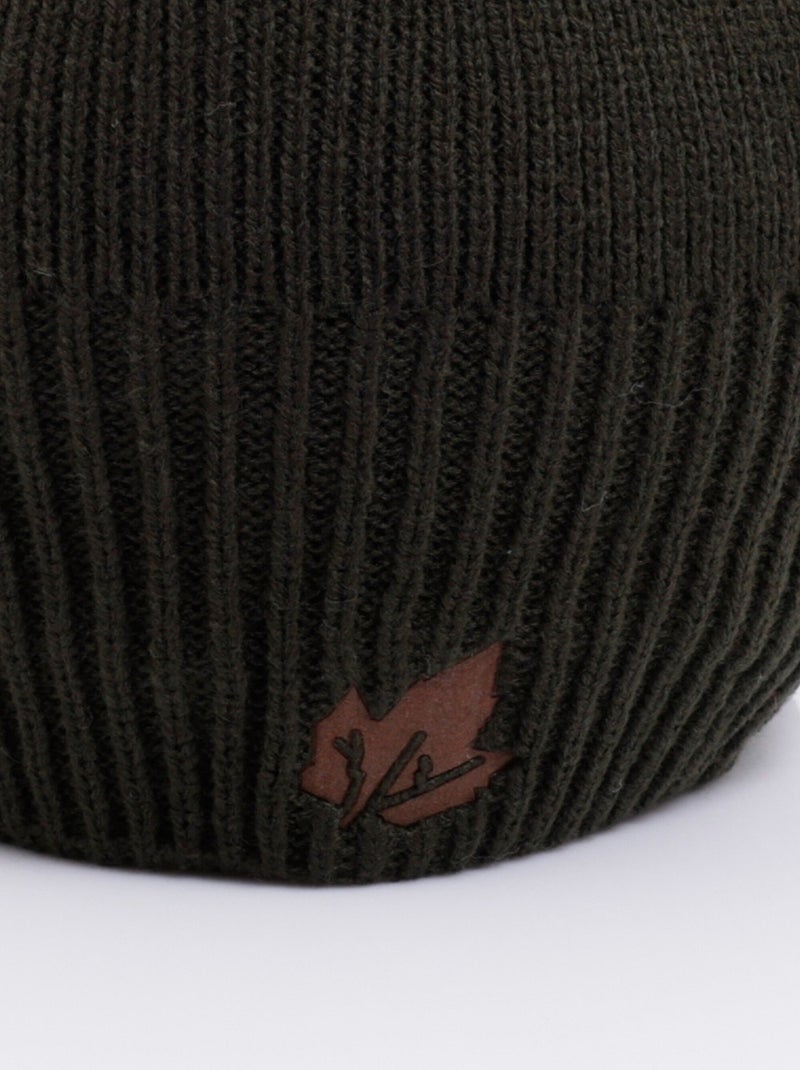 Gorro de punto acanalado con forro polar - AFIBEL Caqui - Kiabi