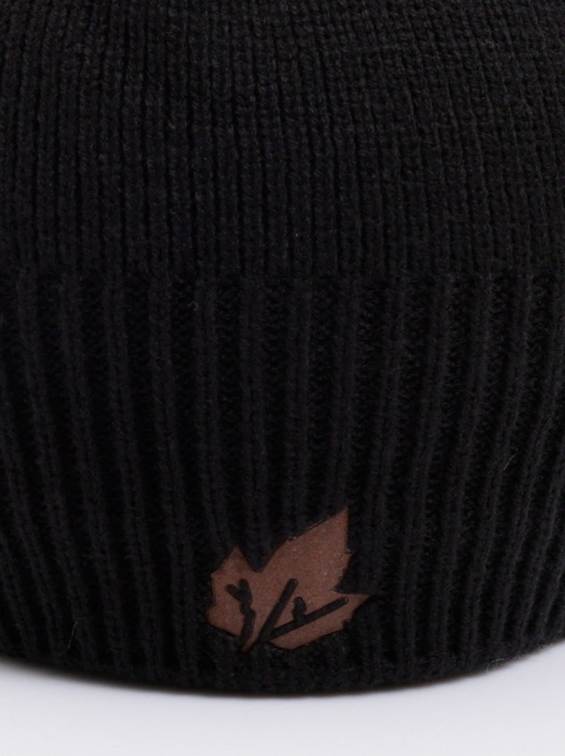 Gorro de punto acanalado con forro polar - AFIBEL Negro - Kiabi