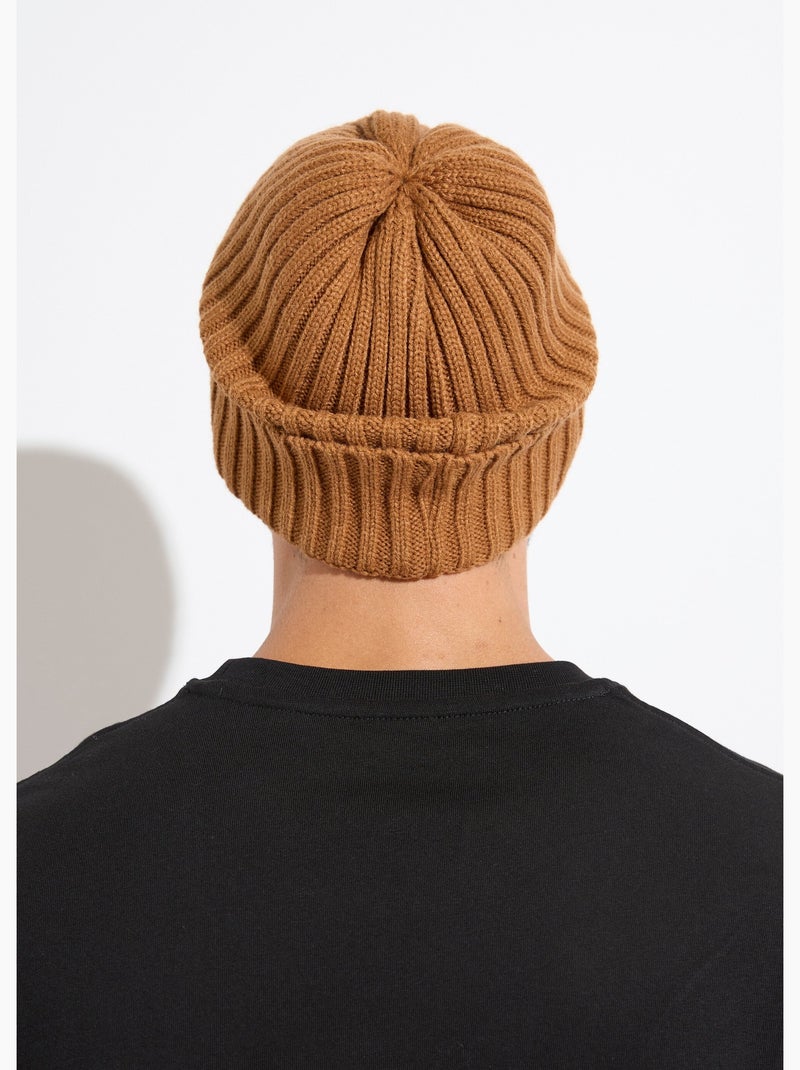 Gorro de punto acanalado con puño - AFIBEL Camel - Kiabi