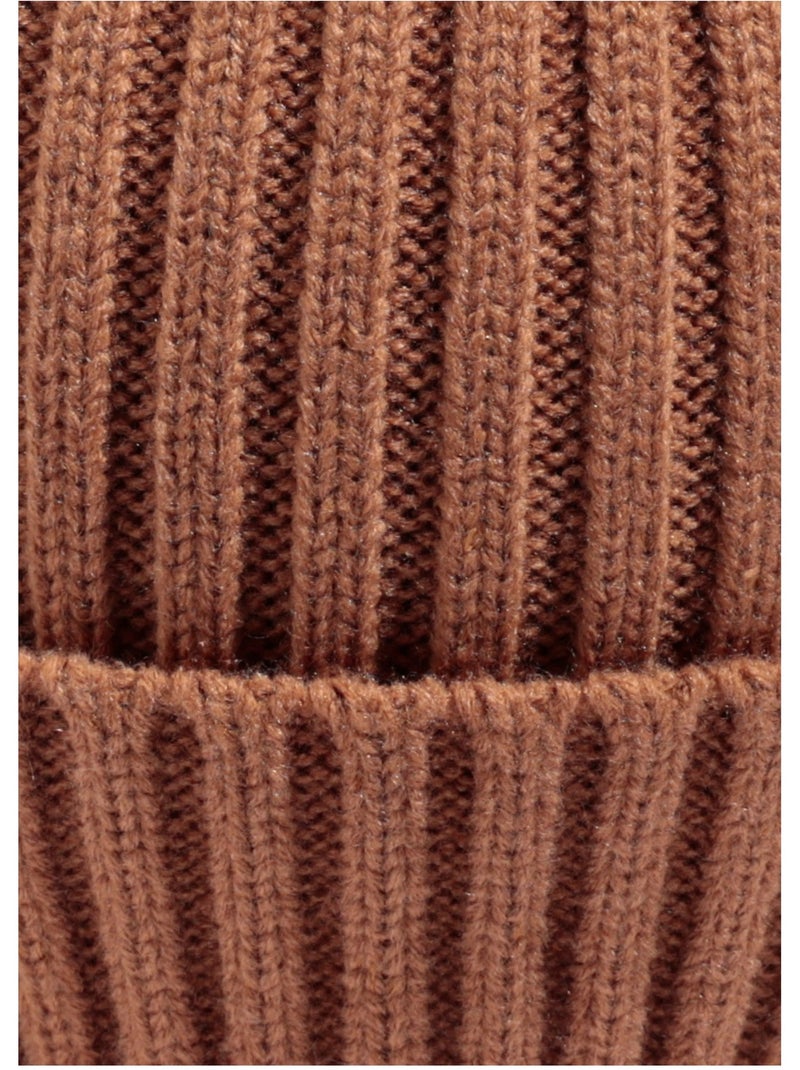 Gorro de punto acanalado con puño - AFIBEL Camel - Kiabi