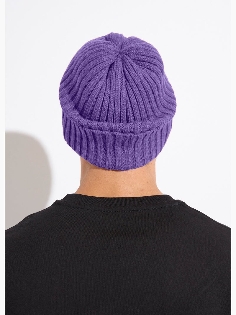 Gorro de punto acanalado con puño - AFIBEL Violeta - Kiabi