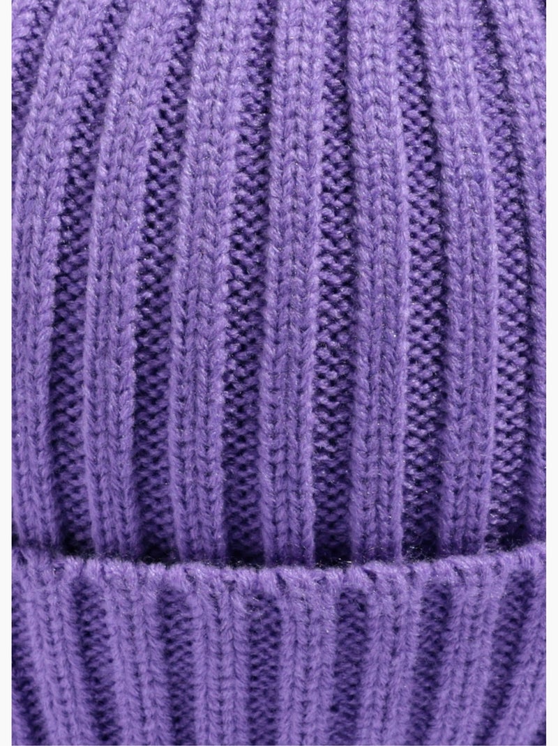 Gorro de punto acanalado con puño - AFIBEL Violeta - Kiabi