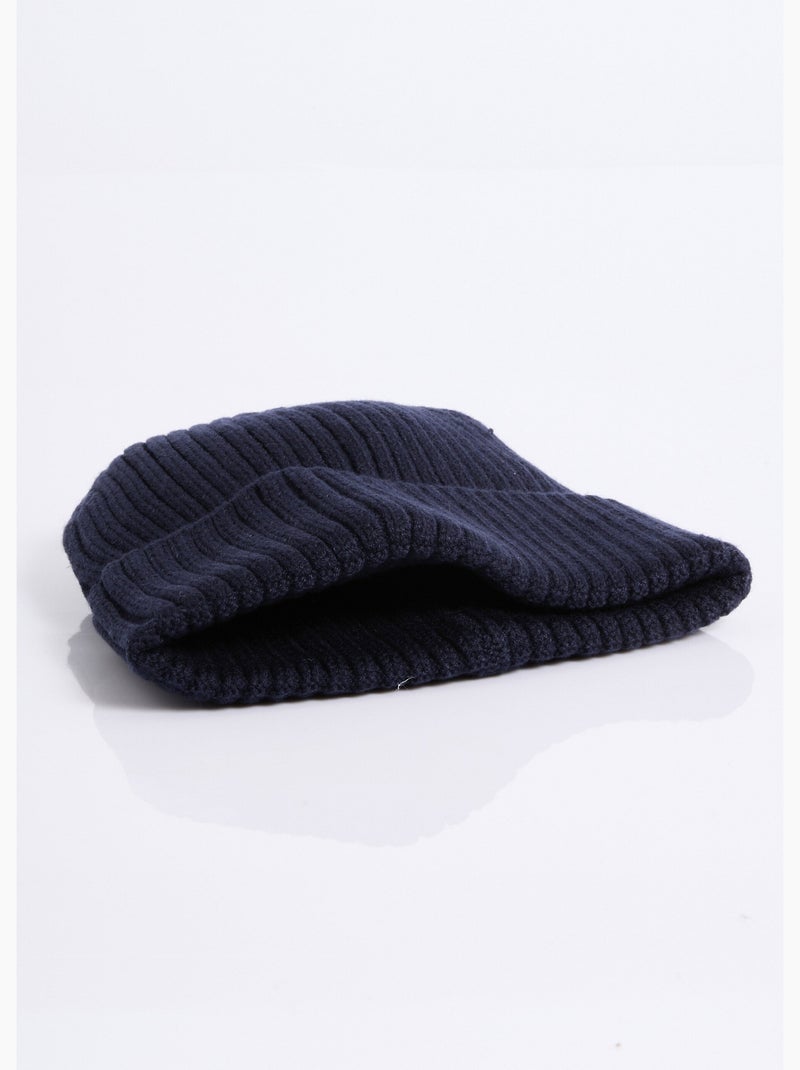 Gorro de punto acanalado con puños - AFIBEL Azul marino - Kiabi