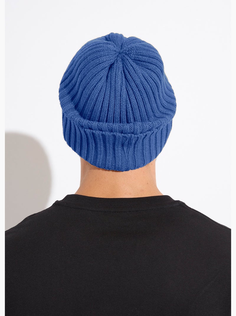 Gorro de punto acanalado con puños - AFIBEL Azul real - Kiabi