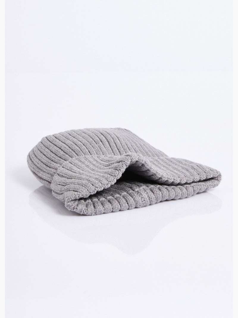 Gorro de punto acanalado con puños - AFIBEL Gris - Kiabi