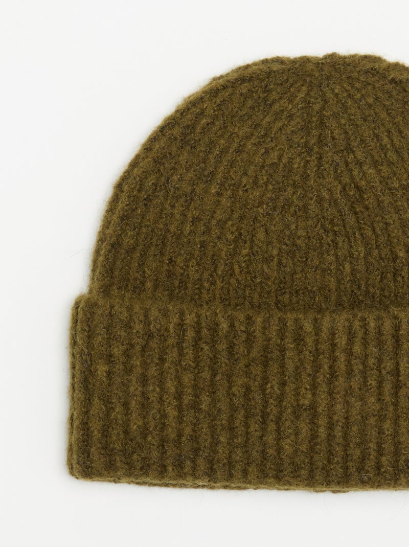 Gorro de punto acanalado Kaki - Kiabi