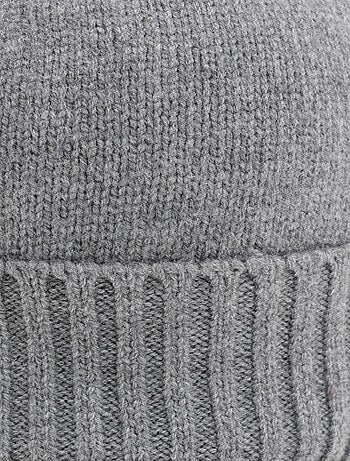 Gorro de punto acanalado, tejido suave con lana - AFIBEL
