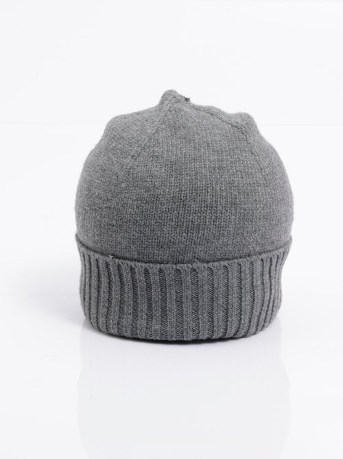 Gorro de punto acanalado, tejido suave con lana - AFIBEL - Kiabi