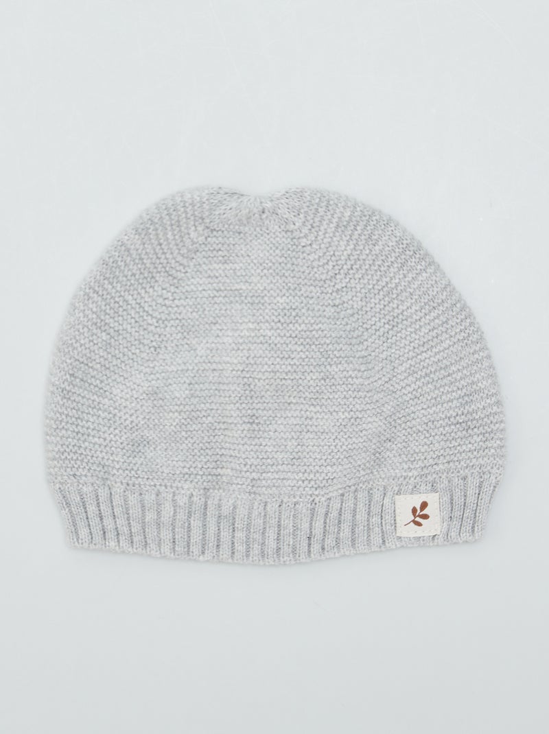Gorro de punto bobo GRIS - Kiabi