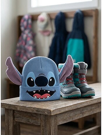 Gorro de punto cálido y elástico infantil stitch disney