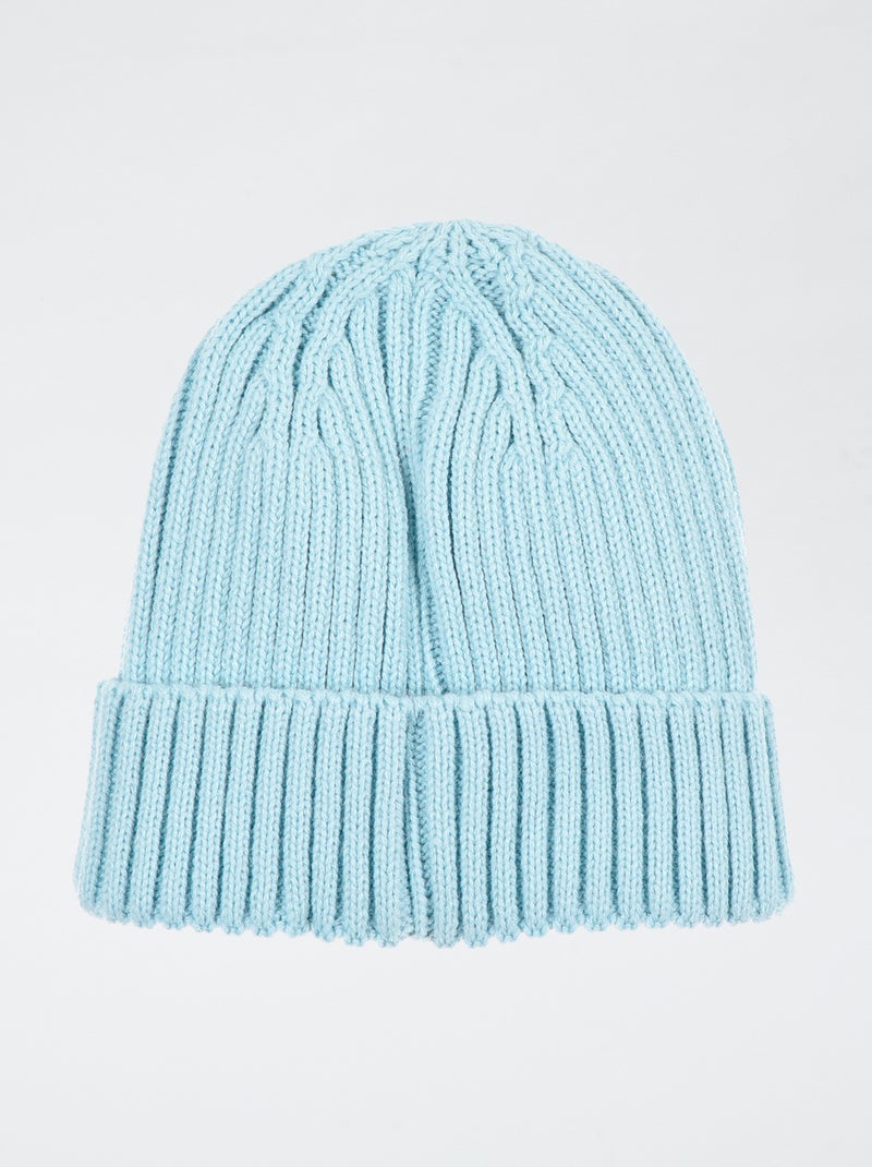 Gorro de punto canalé 'Stitch' Azul - Kiabi