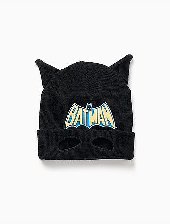 Gorro de punto con estampado de batman y orejas 3d