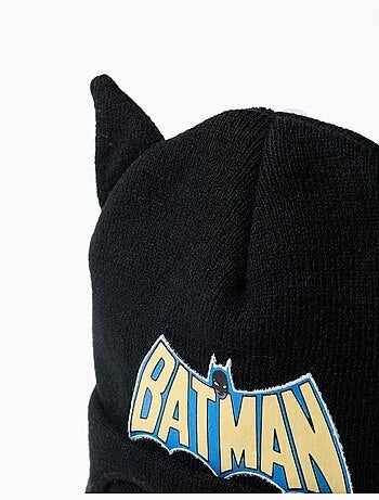 Gorro de punto con estampado de batman y orejas 3d