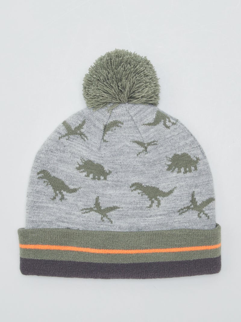 Gorro de punto con estampado 'dinosaurio' KAKI - Kiabi