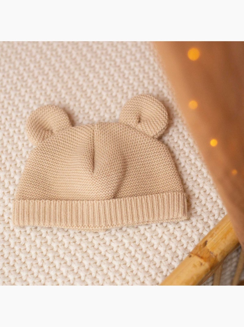 Gorro de punto con orejitas Marrón capuchino - Kiabi