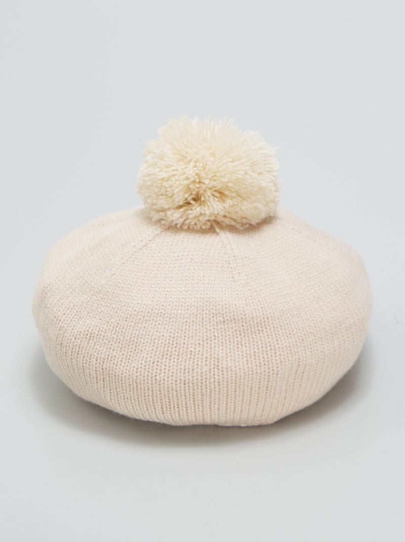 Gorro de punto con pompón BEIGE - Kiabi