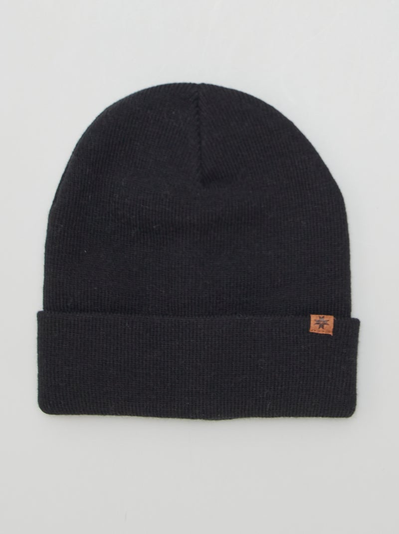 Gorro de punto con vuelta NEGRO - Kiabi