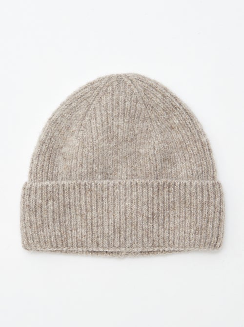 Gorro de punto de canalé con vuelta - Kiabi