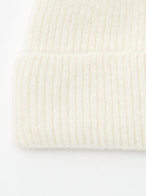 Gorro de punto de canalé con vuelta - Kiabi