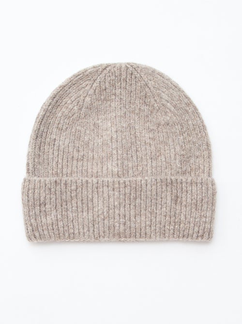 Gorro de punto de canalé con vuelta - Kiabi