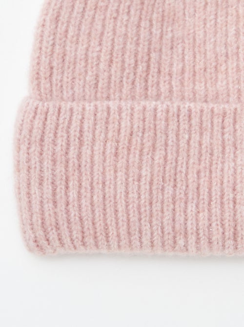 Gorro de punto de canalé con vuelta - Kiabi