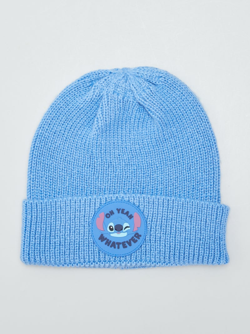 Gorro de punto de canalé 'Stitch' GRIS - Kiabi