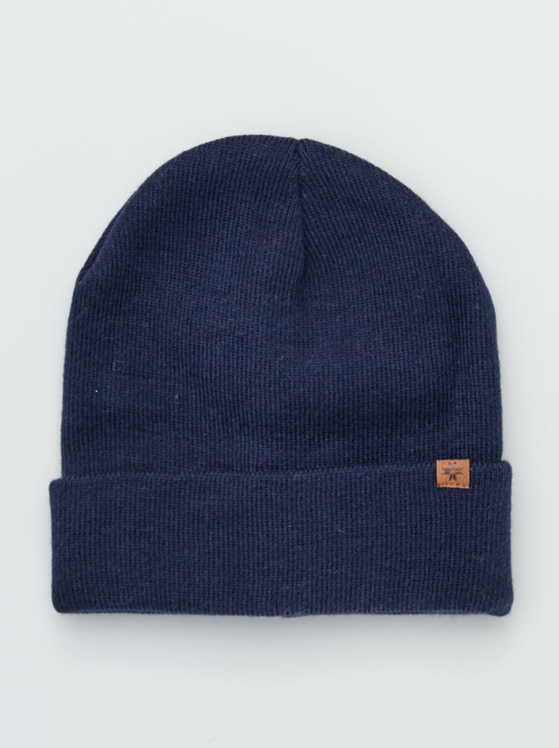 Gorro de punto fino azul navy - Kiabi