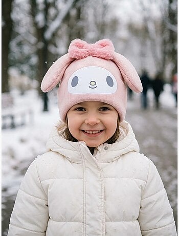 Gorro de punto hello kitty rosa
