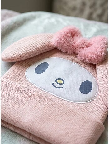 Gorro de punto hello kitty rosa