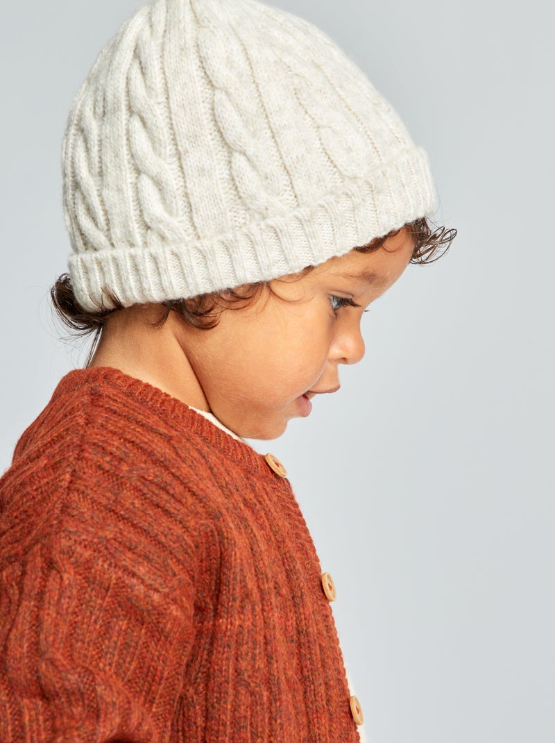 Gorro de punto trenzado BEIGE - Kiabi