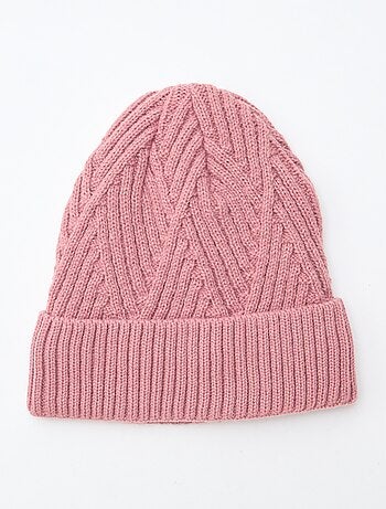 Gorro de punto trenzado liso