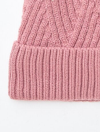 Gorro de punto trenzado liso