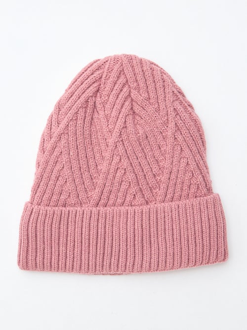 Gorro de punto trenzado liso - Kiabi